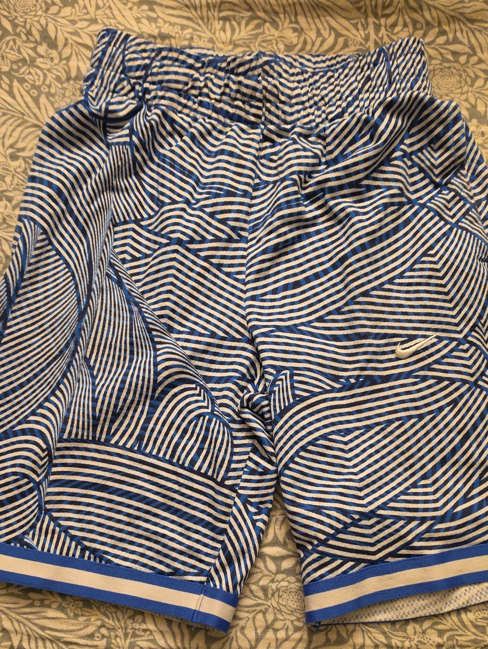 Nike Blue & White Boy's Graphic Athletic Shorts